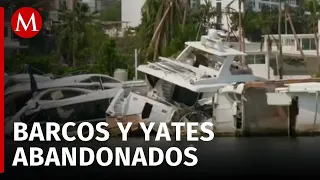 Desastre ambiental en Acapulco por barcos hundidos tras paso de 'Otis'