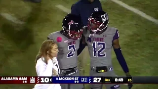 Jackson State QB Shedeur Sanders hit hard, hurt after 15 yard run vs. Alabama A&M