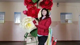 💐Ростовые цветы из креп бумаги💐/Giant Crepe Flowers DIY