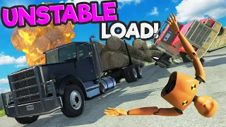 Racing UNSTABLE Log Trucks Down a Mountain was a MISTAKE in BeamNG Drive Mods!