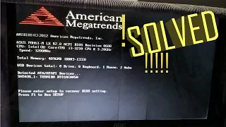 How to fix american megatrends errOr at boot (American Megatrends Inc versão 1.08)