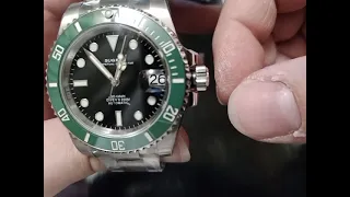 SUGGESS SEAMAN CERMIT SUBMARINE HOMAGE 200 METER SAPPHIRE GREEN CERAMIC AUTOMATIC WATCH UNBOXING