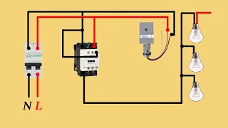 photocell sensor connection with a contactor