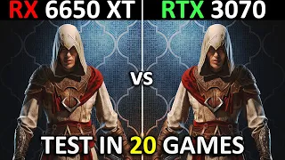 RX 6650 XT vs RTX 3070 | Test in 20 Games at 1080p | How Big Is The Difference? 🤔 | 2024