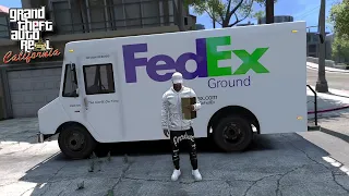 GTA 5 - REAL LA STREET LIFE - FIRST DAY AT FEDEX - LA REVO #42