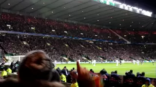 Celtic fans sing Just Can't Get Enough - Celtic 2 - 1 Barcelona 07/11/12