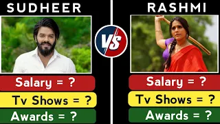 Sudigali Sudheer Vs Rashmi Gautam Comparison | Sudheer biography | Rashmi biography |