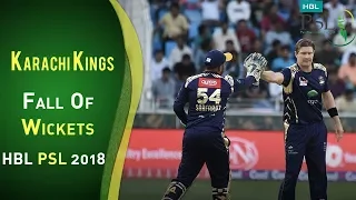 Karachi Kings Fall Of Wickets | Karachi Kings Vs Quetta Gladiators | Match 2 | HBL PSL 2018 | PSL