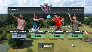 2021 United States Disc Golf Championship 🇺🇸 R1F9 🥏 Dickerson, Conrad, Scott, Ford | USDGC