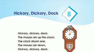 "Hickory ,Dickory Dock" LESSON 8  CLASS 3 ENGLISH M P BOARD
