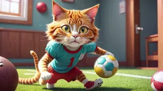 Cats Playing Football #cat #catvideo #catai