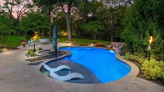 Elegant Gunite Pool with sun ledge & swim up bar