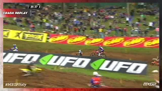 Guadagnini and Vialle crash | MX2 Race 1 | MXGP of Italy #MXGP #Motocross