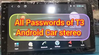 All Password of Android Car stereo T3L - extra Setting - Developer Option & More.