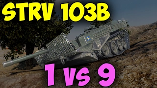 Strv 103B || 1 vs 9 || 9,3K DMG - 10 kills || World of Tanks