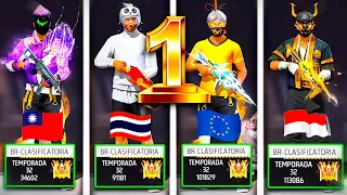 BUSCANDO A LOS TOP GLOBAL 1 DE CADA REGION EN FREE FIRE💀 *TIENES QUE VERLO*