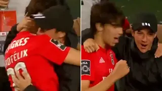 Joao Felix celebrates goal vs Setubal with 16 year old brother