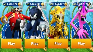 Sonic Dash - Excalibur Sonic vs Werehog All Fully Upgraded - All Characters Unlocked - Run Gameplay