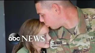 Military dad and unit learns cheerleading routine for daughter