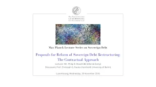 Proposals for Reform of Sovereign Debt Restructuring: The Contractual Approach - 30 Nov 2016