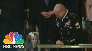 Trump Helps Officer Surprise His Family At The State Of The Union | NBC News