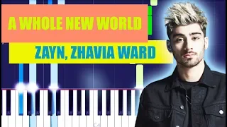 ZAYN, Zhavia Ward - A Whole New World (Piano Tutorial) From Aladdin