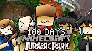 จะเกิดอะไรขึ้น!! เอาชีวิตรอด 100 วัน Jurassic Park กับเพื่อน 5 คน【Minecraft JurassiCraft】