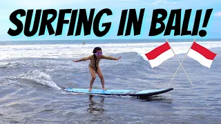 Rubi learns to Surf in Bali! 🇮🇩