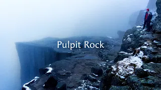 Sunrise Hike to Pulpit Rock (Preikestolen) in Norway | Rain, snow, and fog but still awesome!