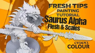 Seraphon Saurus Warrior Alpha Fresh Tips Painting tutorial #ageofsigmar