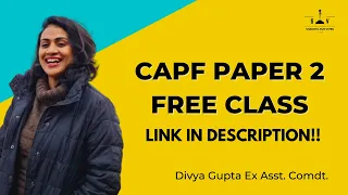 CAPF PAPER 2- FREE CLASS | Divya Gupta Ex Asst. Comdt. | Shaurya Aur Vivek | #shorts