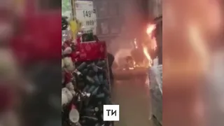 На видео попал пожар в гипермаркете «Лента» в Томске