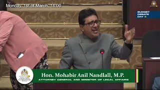 Budget 2021 debate presentation by Attorney General & Minister of Legal Affairs, Anil Nandlall