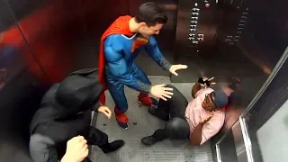 Superman vs. Batman Elevator Prank