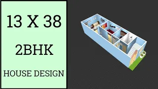 13 x 38 शहर के लिए मकान का नक्शा ll 500 Sqft House Plan ll 13 x 38 House Design