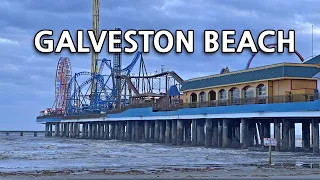 Galveston Beach Side Scenic View - Seawall Boulevard - Driving Tour [January 2023]