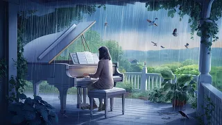 Relaxing Music & Rain and Bird Sounds - Beautiful Piano Music, Background Music, Sleep Music