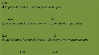 Joe Dassin , Siffler sur la colline .  Karaoké d accords pour guitare