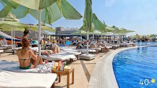 Dalga Beach Aquapark - İnsanlar istirahət edir - Piyada Gəzinti Turu (Avqust 2021) Walking -4k- Баку