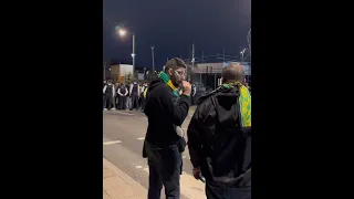 West Ham vs AEK Larnaca . fans arriving at stadium