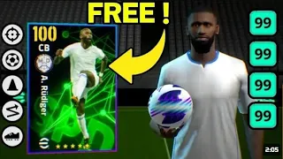 How to Train New A. Rudiger in efootball 2024 mobile | Rated in 100 ✅️