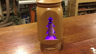 Wood turning an inside out Christmas ornament