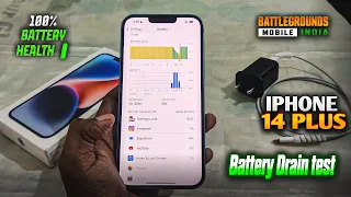 iPhone 14 Plus Extreme Battery Drain Test 🔋|| BGMI Battery Drain Test IPHONE 14 PLUS