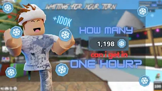 How Many *SNOW TOKENS* Can I get in 1 HOUR? (Murder Mystery 2)