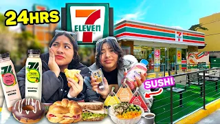 24 HORAS COMIENDO EN EL 7 ELEVEN🍩🧃🌭 | Michell Merlin