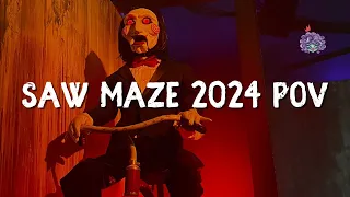 Saw Haunted Maze Walkthrough POV Six Flags Magic Mountain Scream Break 2024