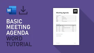 Basic Meeting Agenda Template | Microsoft Word Tutorial [FREE DOWNLOAD]