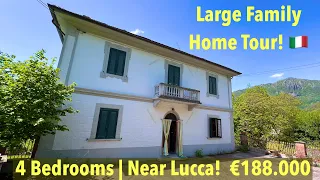 🏡 Early 1900s Large Italian Home Tour! 🏡 Near Bagni di Lucca and only €188.000! 4,000 sq ft total!