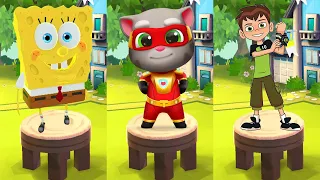 Tag with Ryan SpongeBob VS Talking Tom Hero Dash VS Ben 10 Up To Speed All Characters Unlocked