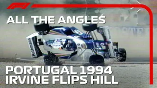 Damon Hill Flips In Estoril - All The Angles | 1994 Portuguese Grand Prix